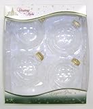 Large 3.25 inch Clear Glass Christmas Ornamets Box of 4 By Christmas By Krebs