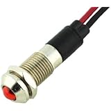 Alpinetech PL8B-R 8mm 5/16" Red 12V LED Metal Signal Indicator Pilot Dash Light