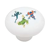 Jungle Frogs Decorative High Gloss Ceramic Drawer Knob
