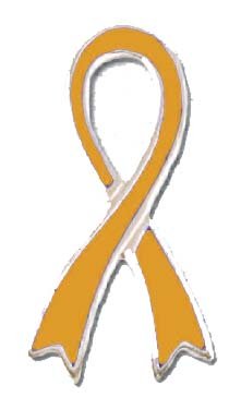 Solid Sterling Silver Awareness Ribbon - Gold