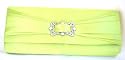 Bulaggi Small Satin Clutch Bag with Diamantes - Lime Green
