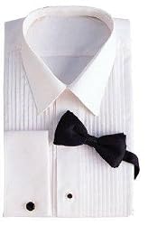 65% Polyester 35% Cotton 1/4" Pintuck (Pleat) Laydown Collar Convertible Front and Cuff