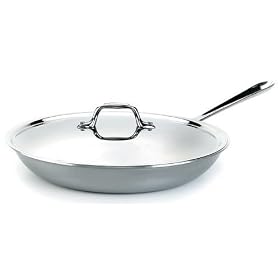 All Clad 12 Inch Stainless Steel Fry Pan with Lid