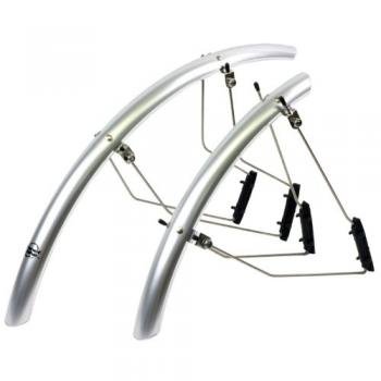 Planet Bike SpeedEZ Road Front and Rear Bicycle Fender Set (Silver Aluminum, 35mm Wide) On Sale