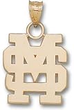 Mississippi State Bulldogs Solid 10K Gold ''MS'' Pendant