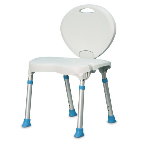 AquaSense Folding Bath and Shower Seat with Non-Slip Seat and Backrest, White