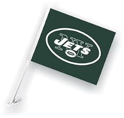 New York Jets Car Flag w/Wall Bracket Set Of 2