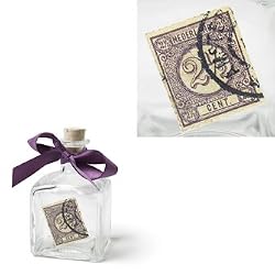 Stamp and Ribbon 5" High Decorated Small Apothecary Jar