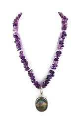 Sterling Silver and Amethyst Statement Necklace with Drusy Quartz Pendant