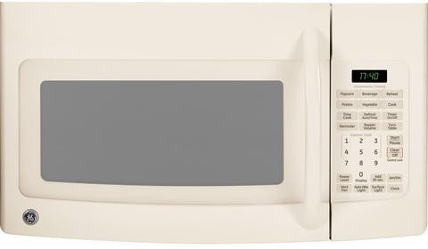 GE Spacemaker JVM1740DPCC 1.7 cu. ft. Over-the-Range Microwave Oven with 1000 Cooking Watts, Auto/Time Defrost, Recessed Turntable, 2-Speed 300 CFM Venting System, Removable Oven Rack, Touch Pad Controls and Cooktop Lighting: Bisque on Bisque