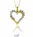 10K Yellow Gold Diamond Heart Pendant with Chain