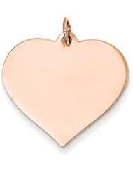 14k Rose Gold Heart Disc Charm