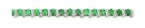 Sterling Silver Emerald and Diamond Bracelet
