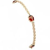 14K Gold Enamel Ladybug Bracelet Child Bug Jewelry 6