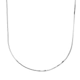 14k White Gold .8mm Box Chain Necklace, 18