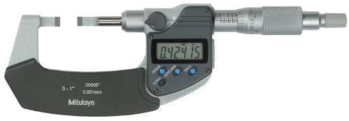Mitutoyo LCD Blade Micrometer, Ratchet Stop, Inch/Metric