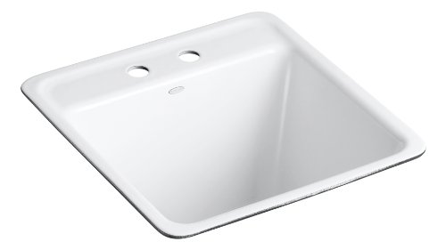 Kohler K-6655-2U-0 Park Falls Undercounter Sink with Two-Hole Faucet Drilling, White
