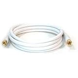 Monoprice 104058 6-Feet RG6 75Ohm Quad Shield CL2 Coaxial Cable with F Type Connector - White