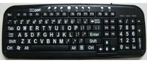 EZ See LARGE PRINT KEYBOARD - BLACK Keys with WHITE Letters