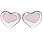 Sterling Silver E4601-PINK Women's Pink Mother of Pearl Heart Inset Stud Earrings