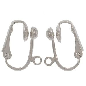 Silver-Plated-Clip-On-Ball-Earrings-Findings-2-Pair-