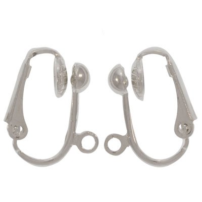 Silver Plated Clip On Ball Earrings Findings 