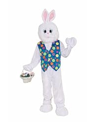 Forum Deluxe Plush Funny Bunny Mascot Costume, White, Standard
