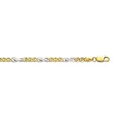 IMAGE OF 14K Two-Tone Gold Fancy Mariner Link Chain Bracelet - 3.80mm - 7 inch