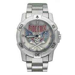 RAM Instrument Watch V1D5003 Chrome Biker Watch, Ride Free Skull w/Wings