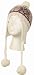 KOHeartPom Womens Pom Heart Snowflake Fully Lined Knit Winter Hat / Earflap Beanie - White