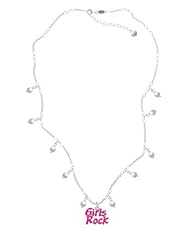 Hot Pink Girls Rock on a Czech Glass Pearl Waterfall Necklace [Jewelry]