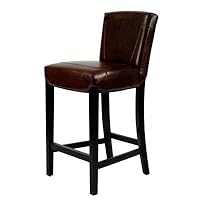 Safavieh Hudson Collection Brinkley Leather Bar Stool, Brown
