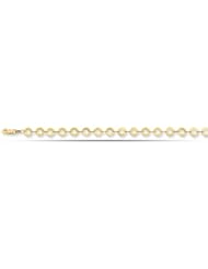 14K Yellow Gold Disc Chain Fancy Anklet (10 Inches)