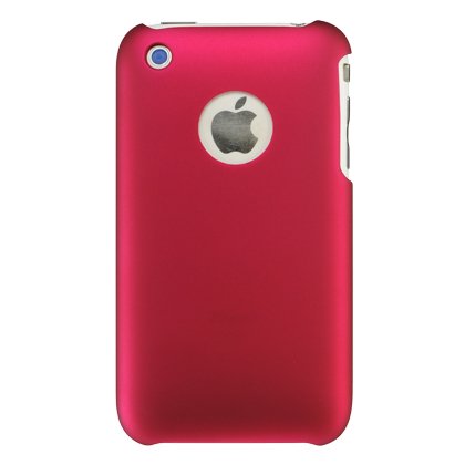 Premium Rubberized Hard Crystal Snap-on Case for Apple iPhone 3G, 3GS 3G-S - Hot Pink