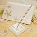 Beach Wedding Guest Book and Pen Set with Starfish