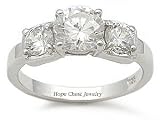 Sterling Silver 3 Round CZs Ring