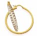 CZ HOOP EARRINGS 2.10CTW 38MM IN 14K YELLOW GOLD