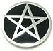 Black Pentagram Belt Buckle Pewter New #4578pc