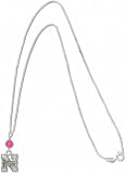 Nebraska Cornhuskers Sterling Silver Charm Necklace with Pink Round Crystal