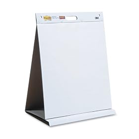 3M 563R Self-Stick Tabletop Easel Pad, 20 Repositionable 20 x 23 Plain White Sheets pad by 3M
