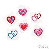 72 Colorful FUN HEART Temporary TATTOOS/VALENTINE'S DAY PARTY FAVORS/6 DOZEN/TEACHER'S Prizes