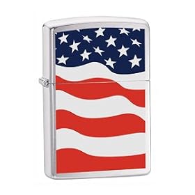 Zippo 24375 Brushed Chrome, American Flag by Zippo