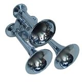 12 Volt Electric Air Train Horn Big Rig Air Horn (High Grade Chrome) 