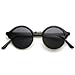 Vintage Inspired Classic Half Frame Semi-Rimless Round Circle Sunglasses