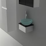 Milchglas Waschbecken / Glas Badm�bel / Schwarzgranitplatte / Waschplatz Serie 40 / Waschtisch / Waschtische f�r Ihr exklusives Bad / Badezimmer / G�ste-WCvon "Alpenberger"