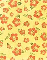 Red Hibiscus on Cream Printed Paper