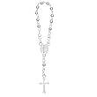 Silver finger decade Rosary with miraculous medal (3mm beads and 3 inches long).