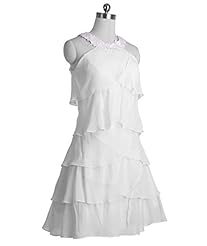 A-line Jeweled Tiered Applique Lace Short Chiffon Natural   Waistline  Dress