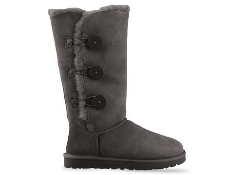 UGG Bailey Button Triplet Womens Sheepskin Boots in Grey sz:8