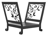 Uniflame W-1045 Black Log Rack With Flowing Leaf Design